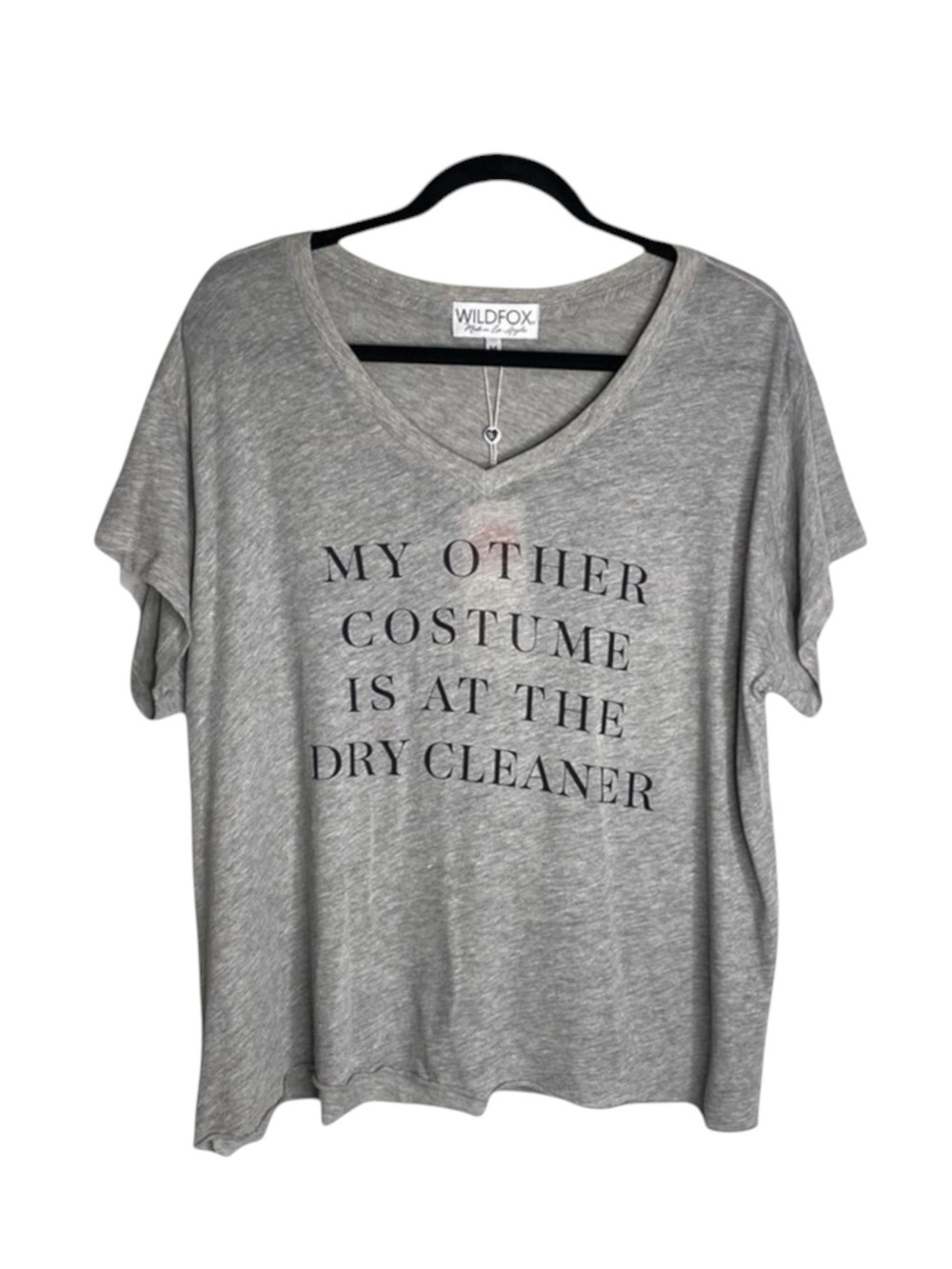 new Wildfox ☻ My Other Costume Halloween Graphic Tee ☻ Heather Grey ☻ Medium ☻ - Picture 6 of 16